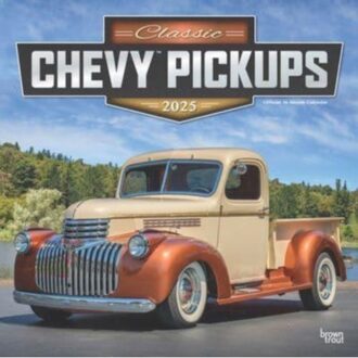 Classic Chevy Pickups Official 2025 12 X 24 Inch Monthly Square Wall Calendar Foil Stamped Cover - Browntrout