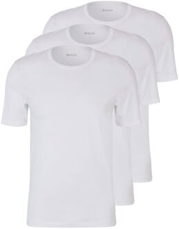 Classic Crew Neck T-shirt Heren (3-pack) wit - S