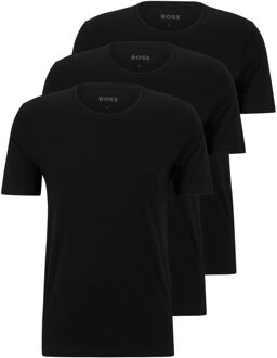 Classic Crew Neck T-shirt Heren (3-pack) zwart - M
