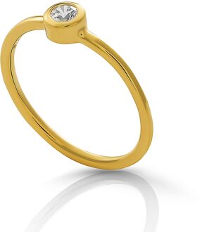 'Classic' Dames 925 Sterling Zilveren Ring - Goud ZR-7526/G - O 1/2