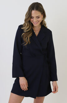 Classic Elegant Blazer Dress Marine Marineblauw