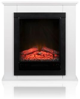 Classic Fire Sfeerhaard Elektrisch Lugano - Sfeerhaard met Schouw 1800W - Electrische Haard met Afstandsbediening Wit