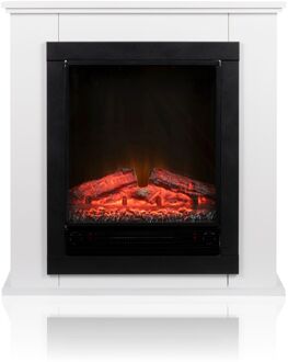 Classic Fire Sfeerhaard Elektrisch Lugano - Sfeerhaard met Schouw 1800W - Electrische Haard Wit