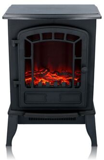 Classic Fire Sfeerhaard Elektrisch Torino - Electrische Haard met Verwarming, Bedieningspaneel en Timer Zwart