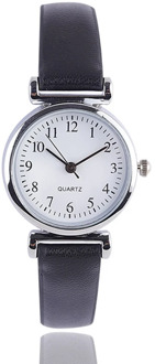 Classic Ladies Casual Quartz Leather Strap Watch Round Analog Clock