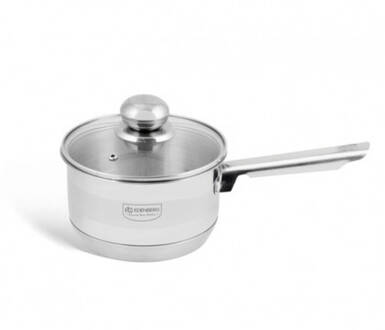 Classic Line - RVS Steelpan met Glazen Deksel Ø16 cm - Zilver