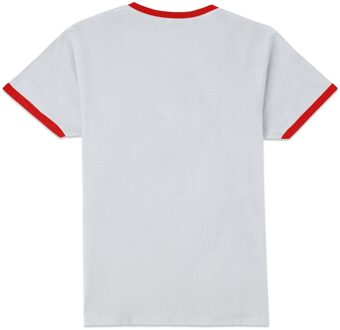 Classic Lineup Unisex Ringer T-Shirt - White/Red - L Wit