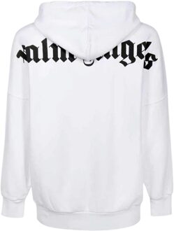 Classic Logo White Oversized Hoodie Wit - M