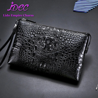 Classic Luxury men's business clutch bag real Crocodile leather briefcase envelope bag