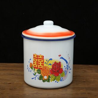 Classic Nostalgische Emaille Beer Cup Mok Chinese Retro Literaire Thee Mok Melk Koffie Cup Instant Noodle Kom A / 1200ml