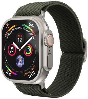 Classic Nylon Loop bandje voor de Apple Watch Series 1 t/m 11 / SE / Ultra (44/45/46/49 mm) - Olive Groen - 49 mm