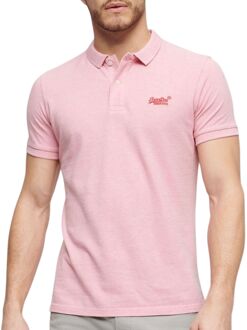 Classic Pique Polo Heren roze - M