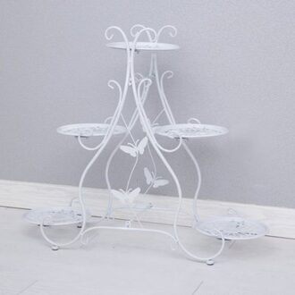 Classic Plant Stand, metalen Bloem Kruiden Houder Tuin Patio Planken voor Plant Bloem pot rack Display stand Indoor en Outdoor wit