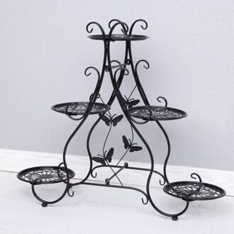 Classic Plant Stand, metalen Bloem Kruiden Houder Tuin Patio Planken voor Plant Bloem pot rack Display stand Indoor en Outdoor zwart