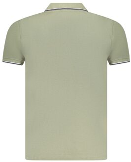 Classic Polo Shirt Met Gekleurde Kraag Salie Groen