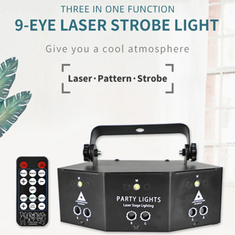 Classic RGB Disco Light Party Show Laser Projector Lights Effect Lamp with Controller Rechargeable Wedding Birthday Supplies