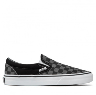 Classic Slip-On Sneakers Unisex - Black/Pewter Checkerboard - Maat 45