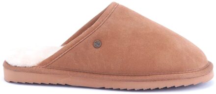 Classic Suede Unisex Pantoffels - Cognac - Maat 38