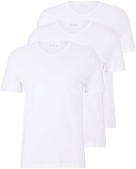 Classic V-neck T-shirt Heren (3-pack) wit - S