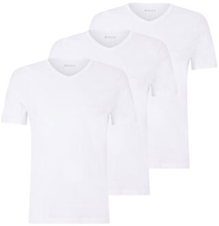 Classic V-neck T-shirt Heren (3-pack) wit - XL