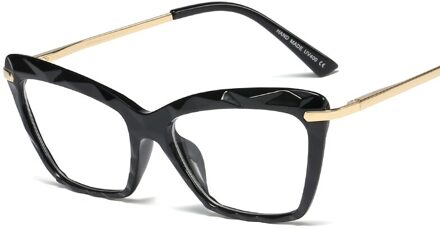 Classic Vintage Crystal Brilmontuur Vrouwen Vierkante Metalen Transparante Computer Brillen Optische Vrouwen Brillen Frames zwart