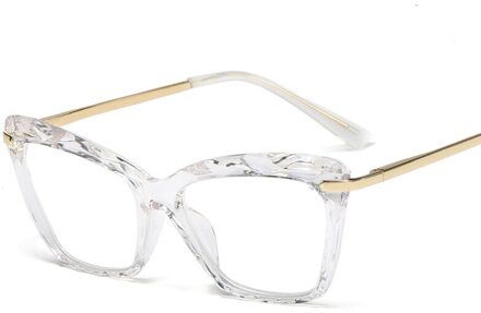 Classic Vintage Crystal Brilmontuur Vrouwen Vierkante Metalen Transparante Computer Brillen Optische Vrouwen Brillen Frames