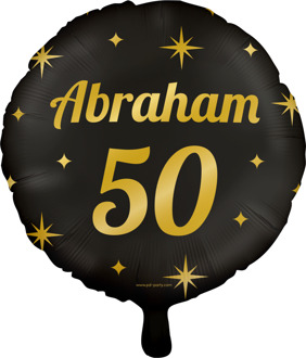 Classy Folieballon Abraham 50 Jaar Zwart/Goud (46cm) Zwart, Goud - Brons