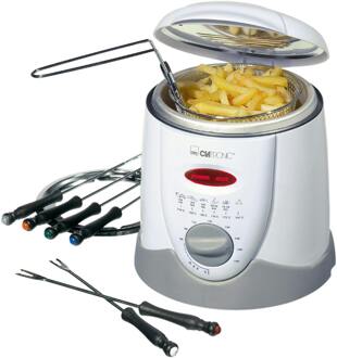 Clatronic FFR 2916 - 2 in 1 - Elektrische fondue - Mini Friteuse Wit