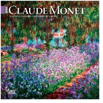 Claude Monet 2026 7 X 14 Inch (Hanging) Monthly Mini Wall Calendar English/French - Browntrout
