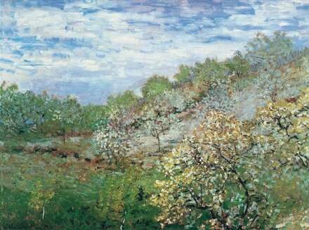 Claude Monet - Bäume In Blüte Kunstdruk 80x60cm