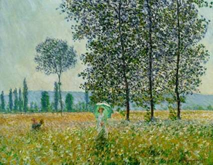 Claude Monet - Felder Im Frühling Kunstdruk 90x70cm