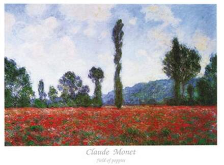 Claude Monet - Field Of Poppies Kunstdruk 80x60cm