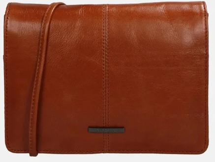 Claudio Ferrici Pelle Vecchia crossbody tas brick Donker rood