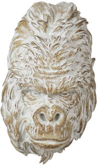 Clayre & Eef Beeld Aap 30 cm Beige Bruin Kunststof Woonaccessoires