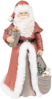 Clayre & Eef Beeld Kerstman 31 cm Rood Polyresin Kerstfiguren