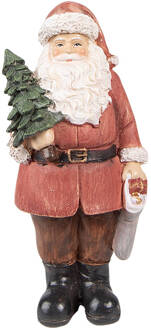 Clayre & Eef Beeld Kerstman 40 cm Rood Polyresin Kerstfiguren