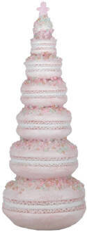 Clayre & Eef Beeld Macarons 20 cm Roze Kunststof Woonaccessoires Beeld