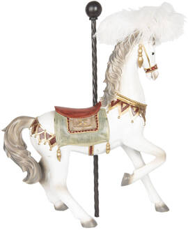 Clayre & Eef Beeld Paard 54 cm Wit Polyresin Woonaccessoires