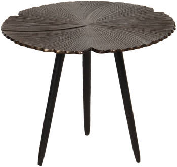 Clayre & Eef Bijzettafel Ø 40x31 cm Bruin Aluminium Rond Side table