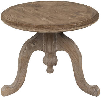 Clayre & Eef Bijzettafel Ø 56*45 cm Bruin Hout Rond Side table Tafeltje Side tableTafeltje