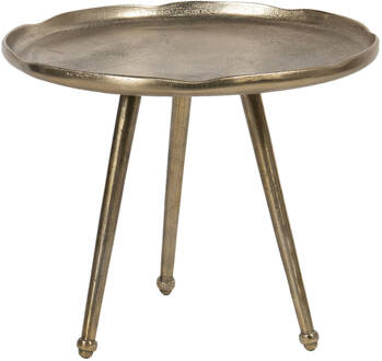 Clayre & Eef Bijzettafel Ø 59x45 cm Goudkleurig Aluminium Rond Side