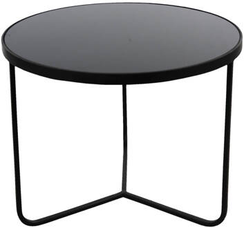 Clayre & Eef Bijzettafel Ø 60x45 cm Zwart Aluminium Rond Side table