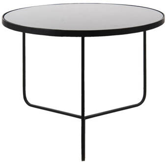 Clayre & Eef Bijzettafel Ø 75x50 cm Zwart Aluminium Rond Side table