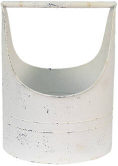 Clayre & Eef Bloempot 30x29x40 cm Wit Ijzer Rond Bloempot binnen