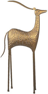 Clayre & Eef Decoratie Beeld Antilope 50*21*130 cm Koperkleurig Metaal Decoratief Figuur Decoratieve Accessoires Woonaccessoires Decoratief FiguurDecoratieve AccessoiresWoonaccessoires