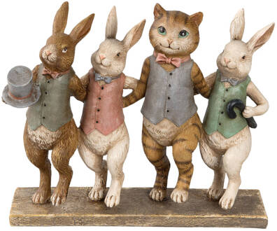 Clayre & Eef Decoratie Figuur Dieren - 23*6*19 Cm - Meerkleurig - Kunststof - Dieren - Clayre & Eef - 6pr2174