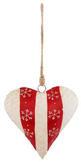 Clayre & Eef Decoratie hanger Hart 19*6*20 cm Rood Ijzer Hartvormig Woondecoratie Woondecoratie