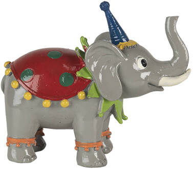 Clayre & Eef Decoratie Olifant 13*6*11 cm Grijs Polyresin Decoratief Figuur Decoratieve Accessoires Woonaccessoires Decoratief FiguurDecoratieve AccessoiresWoonaccessoires