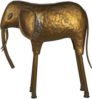 Clayre & Eef Decoratie Olifant 50*16*50 cm Koperkleurig Metaal Decoratief Figuur Decoratieve Accessoires Woonaccessoires Decoratief FiguurDecoratieve AccessoiresWoonaccessoires