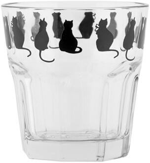 Clayre & Eef Drinkglas katten 200ml Ø8cm transparant